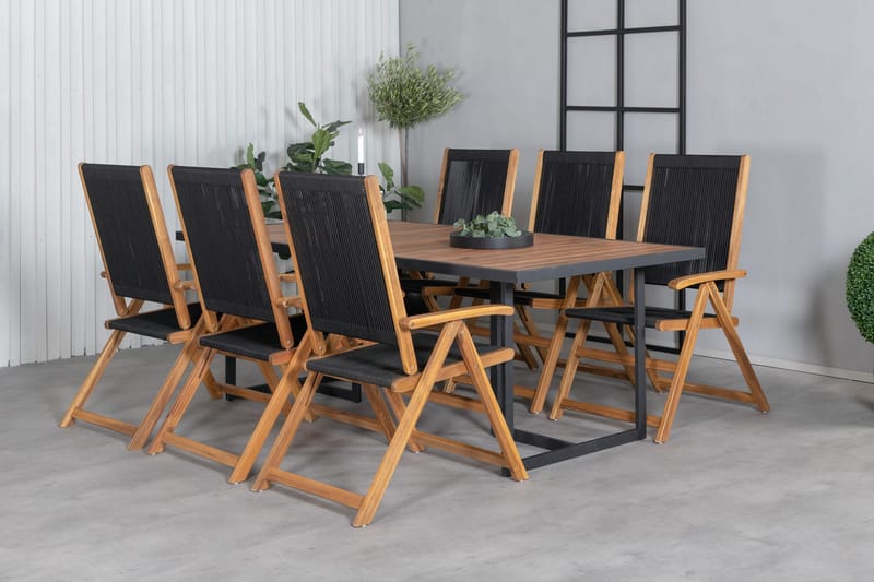 Khung Matgrupp Utomhus 200cm + 6 Little John Matstolar - Vit - Utemöbler - Utegrupp - Matgrupper utomhus