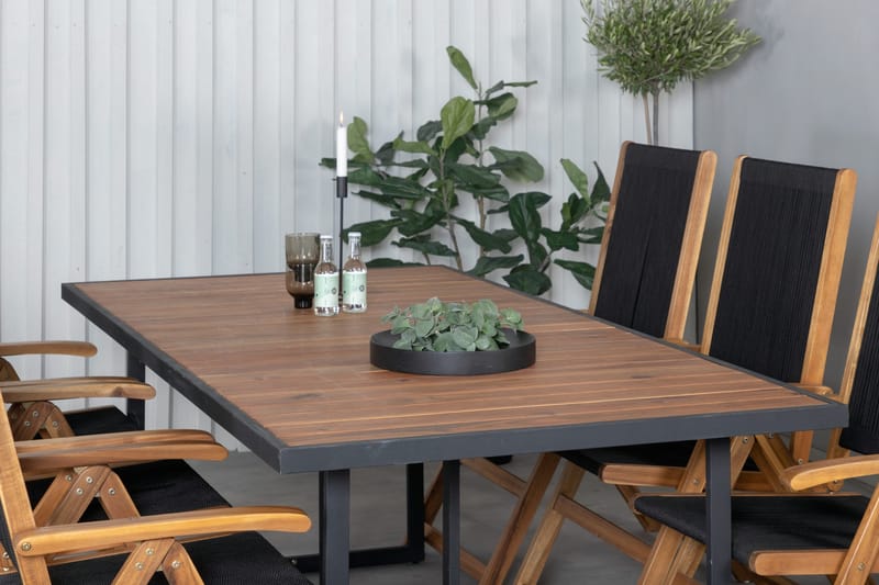 Khung Matgrupp Utomhus 200cm + 6 Little John Matstolar - Vit - Utemöbler - Utegrupp - Matgrupper utomhus