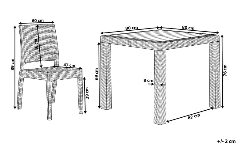 Knockytoul Trädgårdsmöbelset med 4 Utestolar - Grå - Utemöbler - Utegrupp - Matgrupper utomhus