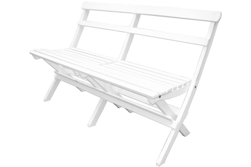 Larios Matgrupp Utomhus + 2 Ihoppfällbara Utestolar + Bänk Utomhus - Vit - Utemöbler - Utegrupp - Matgrupper utomhus