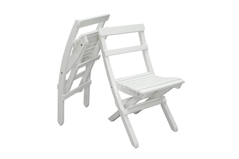 Larios Matgrupp Utomhus + 2 Ihoppfällbara Utestolar + Bänk Utomhus - Vit - Utemöbler - Utegrupp - Matgrupper utomhus