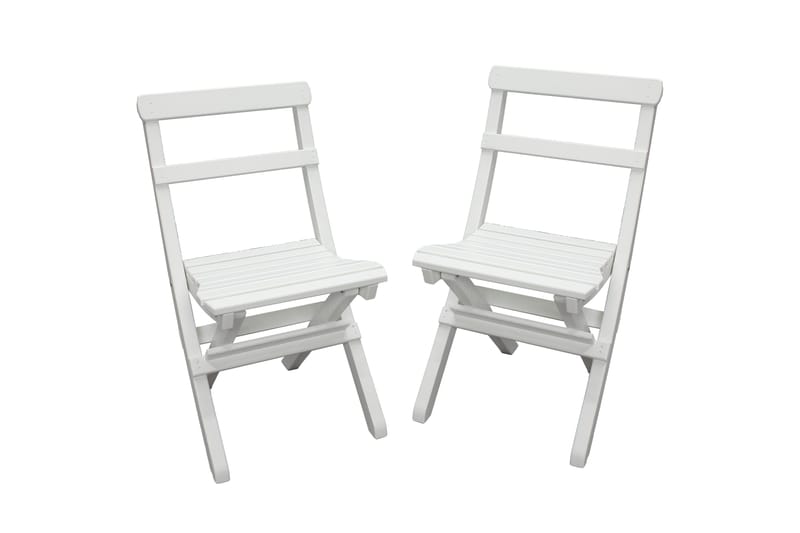 Larios Matgrupp Utomhus + 2 Ihoppfällbara Utestolar + Bänk Utomhus - Vit - Utemöbler - Utegrupp - Matgrupper utomhus