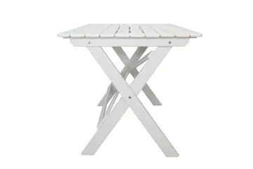 Larios Matgrupp Utomhus + 2 Ihoppfällbara Utestolar + Bänk Utomhus - Vit - Utemöbler - Utegrupp - Matgrupper utomhus