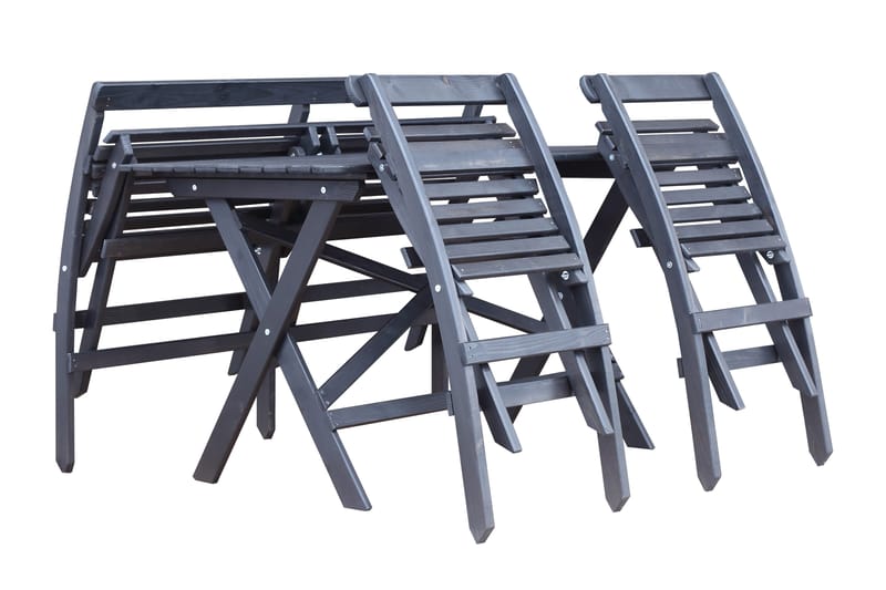 Larios Matgrupp Utomhus 76 cm + 2 Matstolar Utomhus + Bänk Utomhus - Svart - Utemöbler - Utegrupp - Matgrupper utomhus