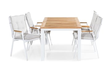 LAS VEGAS Bord 152-210x90 + 4 Stolar Teak m Dyna