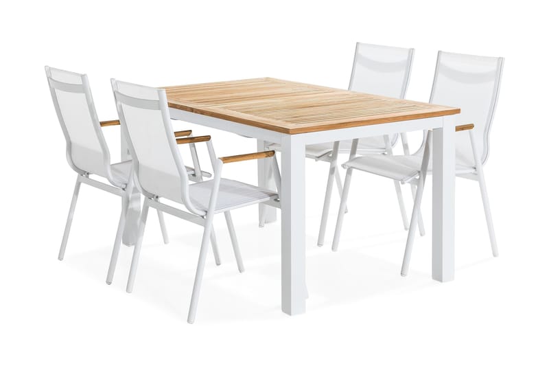 LAS VEGAS Bord 152-210x90 + 4 Stolar Teak Teak - Utemöbler - Utegrupp - Matgrupper utomhus