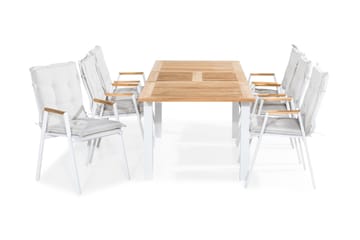 LAS VEGAS Bord 152-210x90 + 6 Stolar Teak m Dyna