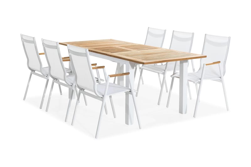 LAS VEGAS Bord 152-210x90 + 6 Stolar Teak Teak - Utemöbler - Utegrupp - Matgrupper utomhus
