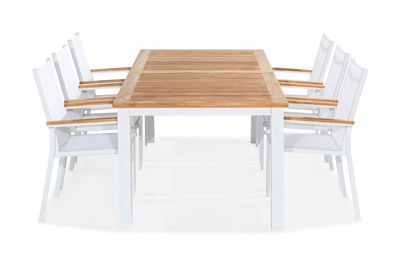 LAS VEGAS Bord 220-280x100 + 6 Stolar Teak