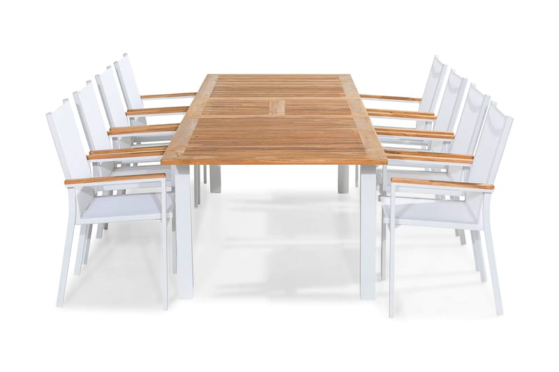 LAS VEGAS Bord 220-280x100 + 8 Stolar Teak