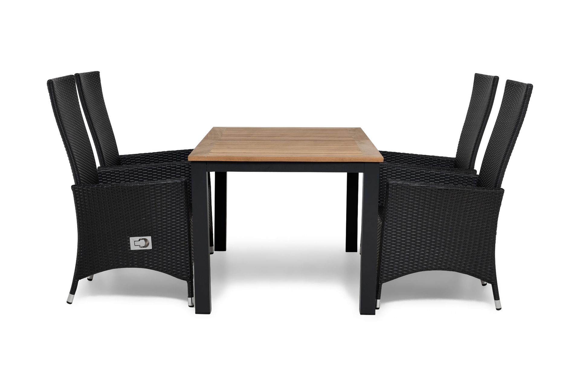 Las Vegas Matgrupp Utomhus 152-210 + 4 Jenny St&auml;llbar F&aring;t&ouml;lj - Inkl Dyna Svart/Teak/Svart