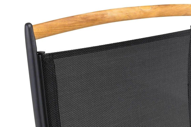 Las Vegas Matgrupp Utomhus 152-210 + 4 Positionsstol Lyx - Svart/Teak - Utemöbler - Utegrupp - Matgrupper utomhus