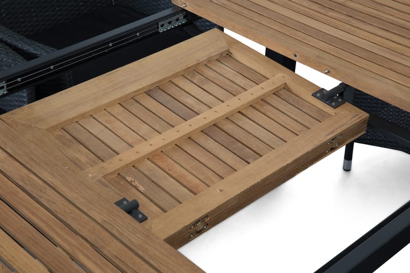 Las Vegas Matgrupp Utomhus 152-210 + 6 Jenny Ställbar Fåtölj - Teak/Svart - Utemöbler - Utegrupp - Matgrupper utomhus