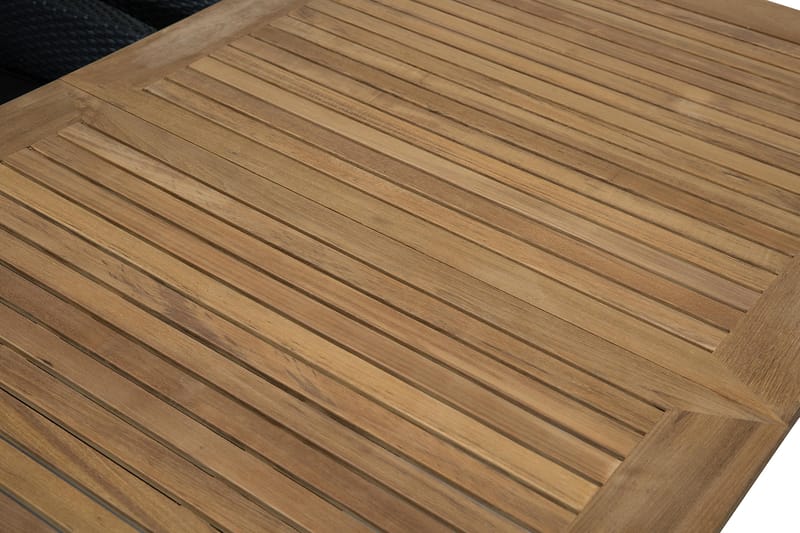 Las Vegas Matgrupp Utomhus 152-210 + 6 Thor Fåtölj - Svart/Teak/Svart - Utemöbler - Utegrupp - Matgrupper utomhus