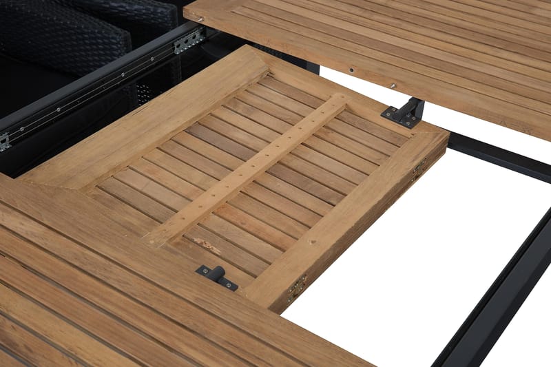 Las Vegas Matgrupp Utomhus 152-210 + 6 Thor Fåtölj - Svart/Teak/Svart - Utemöbler - Utegrupp - Matgrupper utomhus