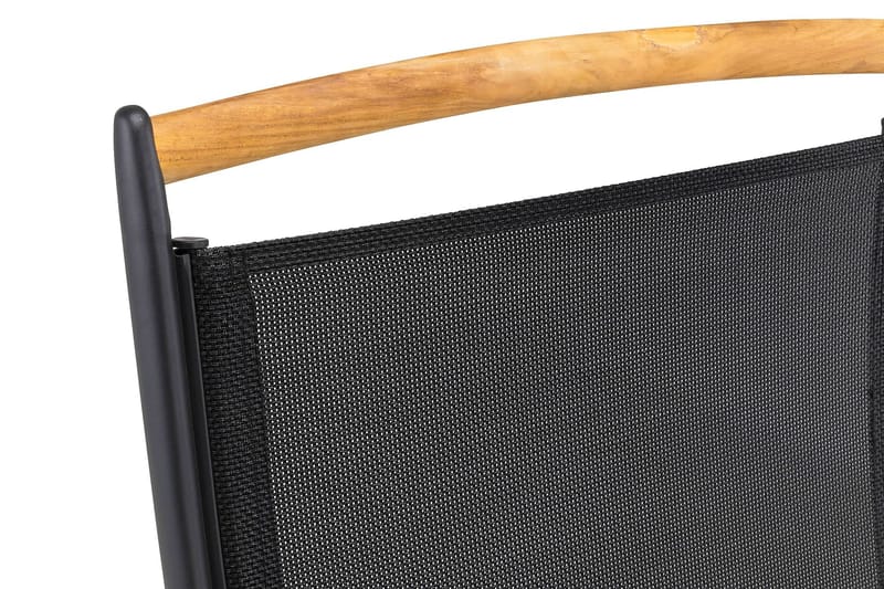 Las Vegas Matgrupp Utomhus 152-210 + 6 Positionsstol Lyx - Svart Teak - Utemöbler - Utegrupp - Matgrupper utomhus