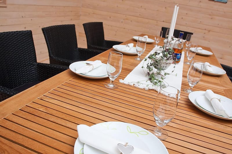 Las Vegas Matgrupp Utomhus 220-280 + 6 Thor Fåtölj - Svart/Teak/Svart - Utemöbler - Utegrupp - Matgrupper utomhus