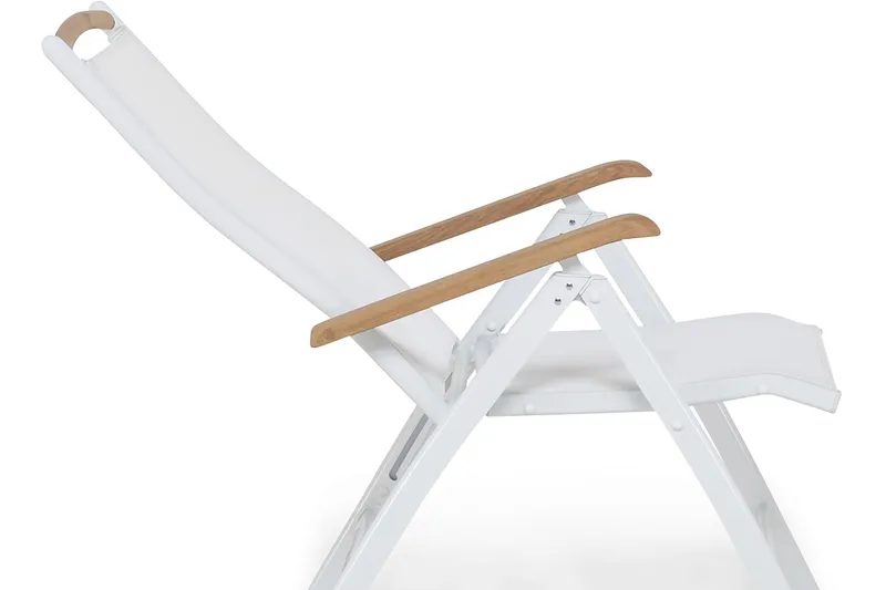 Las Vegas Matgrupp Utomhus 220-280 + 6 Positionsstol Lyx - Teak/Vit - Utemöbler - Utegrupp - Matgrupper utomhus