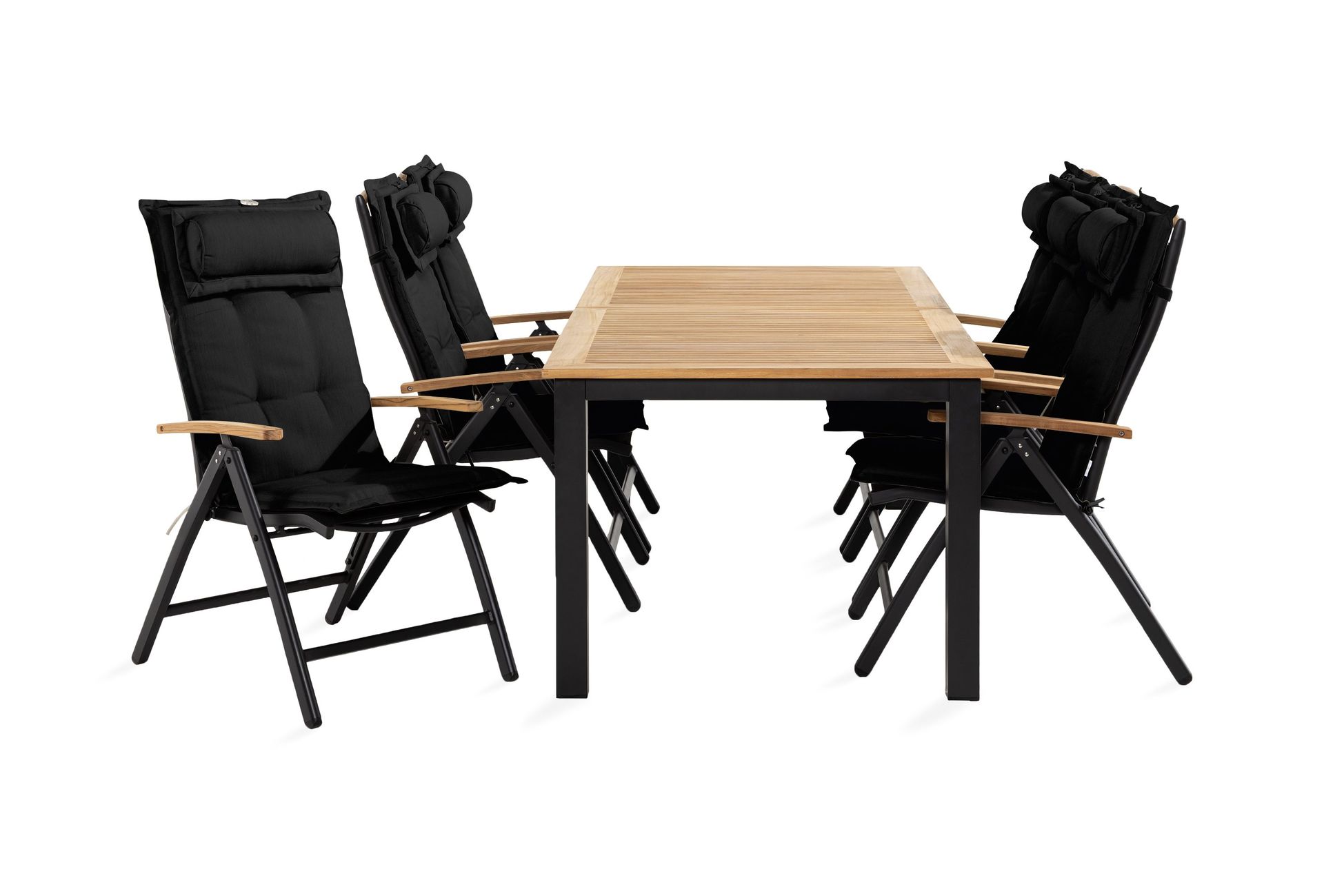 Las Vegas Matgrupp Utomhus 90x152-210 + 6 Stolar m Dyna - Svart/Teak