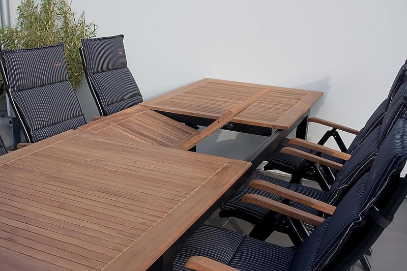 Las Vegas Matgrupp Utomhus Las Vegas 220-280 + 6 Positionsstol Lyx - Svart Teak - Utemöbler - Utegrupp - Matgrupper utomhus