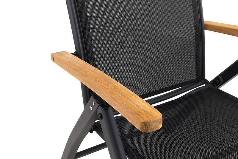 Las Vegas Matgrupp Utomhus Las Vegas 220-280 + 6 Positionsstol Lyx - Svart Teak - Utemöbler - Utegrupp - Matgrupper utomhus