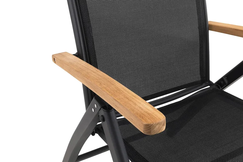 Las Vegas Matgrupp Utomhus Las Vegas 220-280 + 8 Positionsstol Lyx - Svart/Teak - Utemöbler - Utegrupp - Matgrupper utomhus