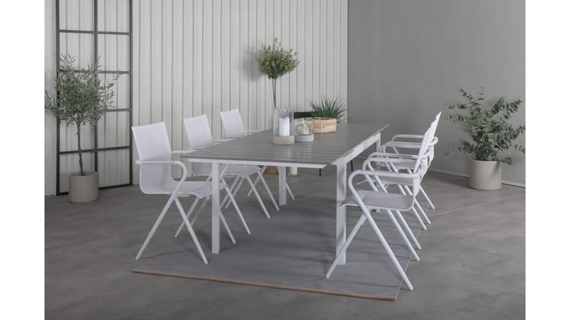 Levels Förlängningsbar Matgrupp 160-240cm + 6 Alina Stolar S - Svart - Utemöbler - Utegrupp - Matgrupper utomhus