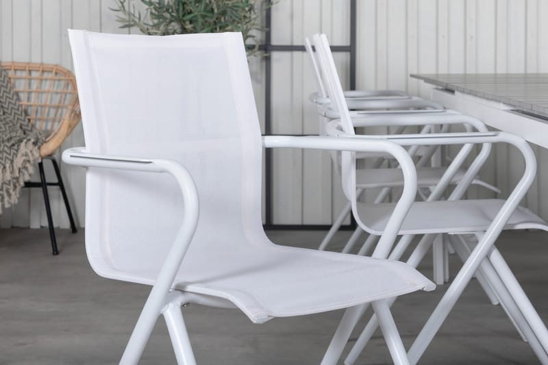 Levels Förlängningsbar Matgrupp 229cm + 8 Alina Stolar Svart - Svart/Grå - Utemöbler - Utegrupp - Matgrupper utomhus