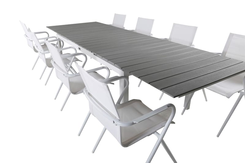 Levels Förlängningsbar Matgrupp 229cm + 8 Alina Stolar Svart - Svart/Grå - Utemöbler - Utegrupp - Matgrupper utomhus