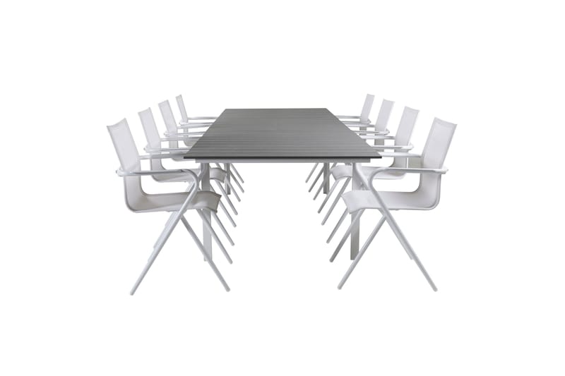 Levels Förlängningsbar Matgrupp 229cm + 8 Alina Stolar Svart - Svart/Grå - Utemöbler - Utegrupp - Matgrupper utomhus