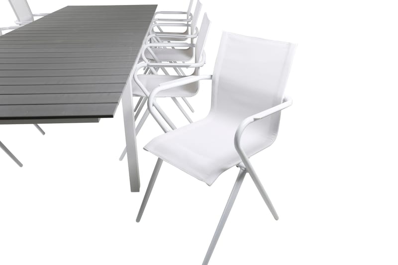 Levels Förlängningsbar Matgrupp 229cm + 8 Alina Stolar Svart - Svart/Grå - Utemöbler - Utegrupp - Matgrupper utomhus