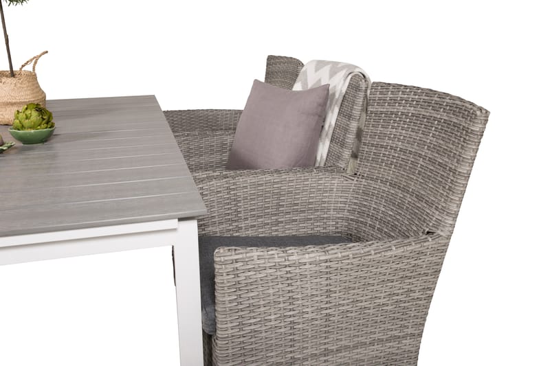 Levels Förlängningsbar Matgrupp Utomhus 160-240cm + 6 Malin Stolar - Grå - Utemöbler - Utegrupp - Matgrupper utomhus
