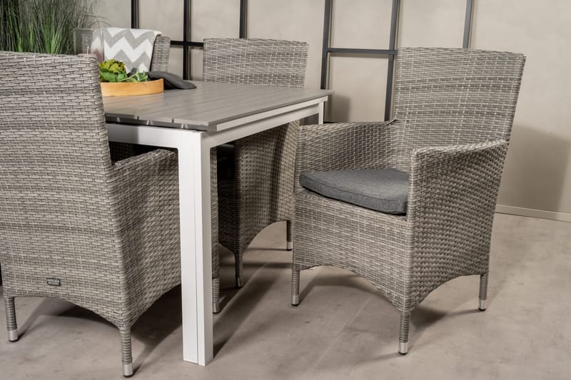 Levels Förlängningsbar Matgrupp Utomhus 160-240cm + 6 Malin Stolar - Grå - Utemöbler - Utegrupp - Matgrupper utomhus