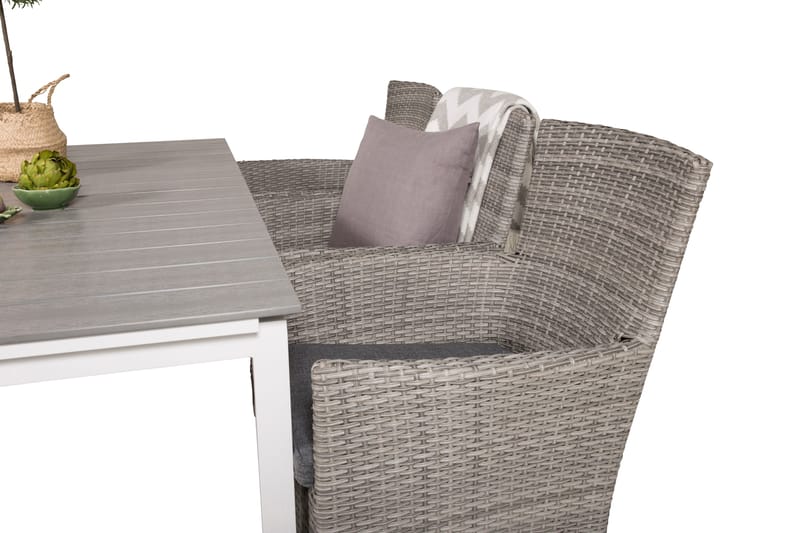 Levels Förlängningsbar Matgrupp Utomhus 160-240cm + 6 Malin Stolar - Grå - Utemöbler - Utegrupp - Matgrupper utomhus