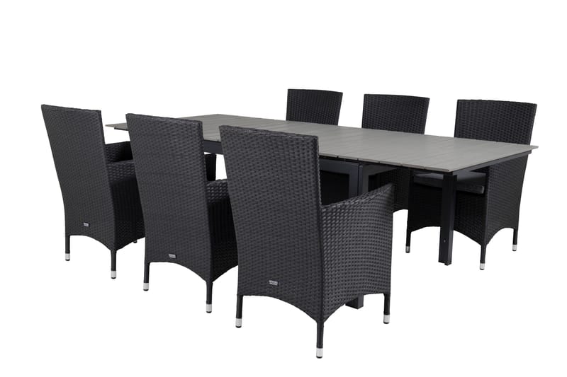 Levels Förlängningsbar Matgrupp Utomhus 160-240cm + 6 Malin Stolar, Natur