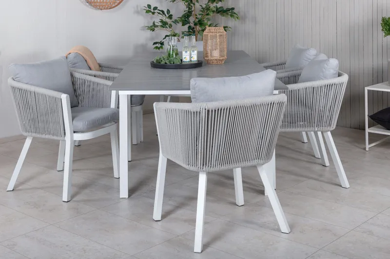 Levels Förlängningsbar Matgrupp Utomhus 160-240cm + 6 Virya Stolar - Svart - Utemöbler - Utegrupp - Matgrupper utomhus