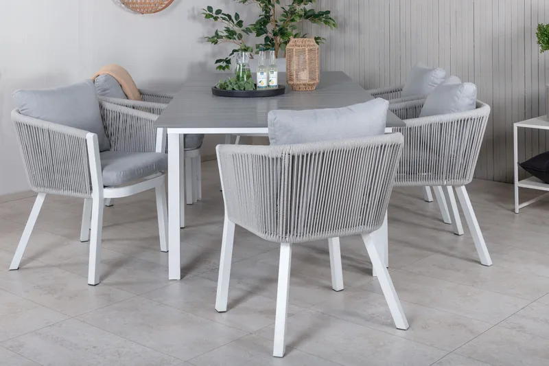 Levels Förlängningsbar Matgrupp Utomhus 160-240cm + 6 Virya Stolar - Svart - Utemöbler - Utegrupp - Matgrupper utomhus