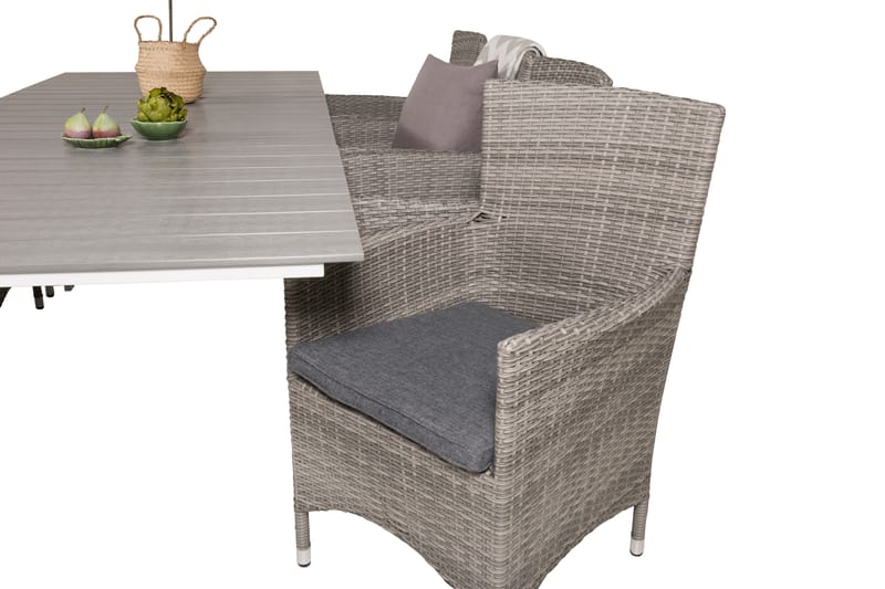 Levels Förlängningsbar Matgrupp Utomhus 160-240cm + 8 Malin Stolar - Grå - Utemöbler - Utegrupp - Matgrupper utomhus
