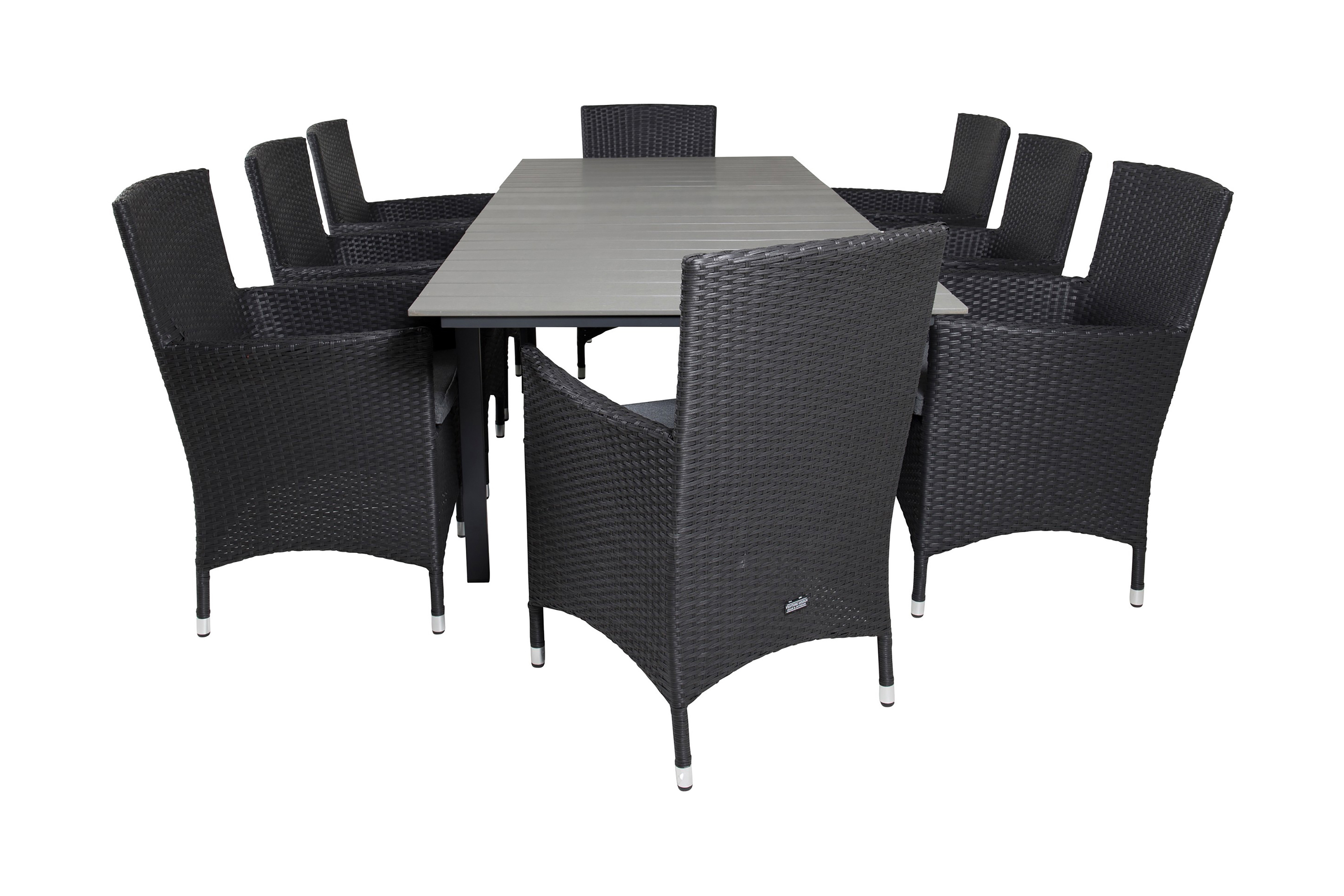 levels förlängningsbar matgrupp utomhus 160-240cm + 8 malin stolar - natur