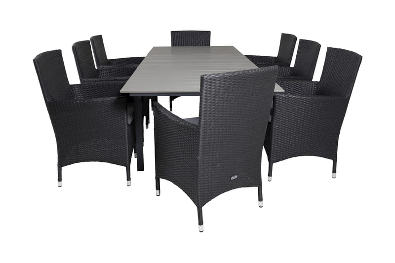 Levels Förlängningsbar Matgrupp Utomhus 160-240cm + 8 Malin Stolar, Natur