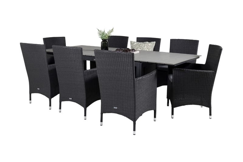 Levels Förlängningsbar Matgrupp Utomhus 160-240cm + 8 Malin Stolar - Natur - Utemöbler - Utegrupp - Matgrupper utomhus