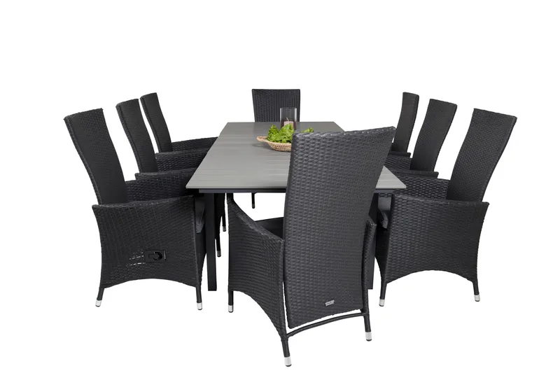 Levels Förlängningsbar Matgrupp Utomhus 160-240cm + 8 Padova Stolar - Natur - Utemöbler - Utegrupp - Matgrupper utomhus