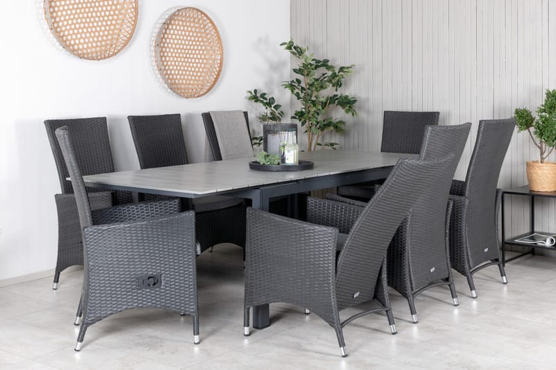 Levels Förlängningsbar Matgrupp Utomhus 160-240cm + 8 Padova Stolar - Natur - Utemöbler - Utegrupp - Matgrupper utomhus