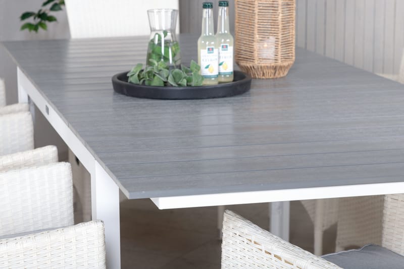 Levels Förlängningsbar Matgrupp Utomhus 160-240cm + 8 Padova Stolar - Grå - Utemöbler - Utegrupp - Matgrupper utomhus