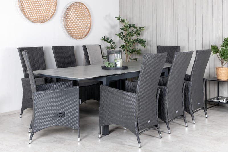 Levels Förlängningsbar Matgrupp Utomhus 160-240cm + 8 Padova Stolar - Natur - Utemöbler - Utegrupp - Matgrupper utomhus