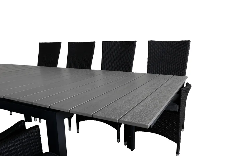 Levels Förlängningsbar Matgrupp Utomhus 160-240cm + 8 Padova Stolar - Natur - Utemöbler - Utegrupp - Matgrupper utomhus