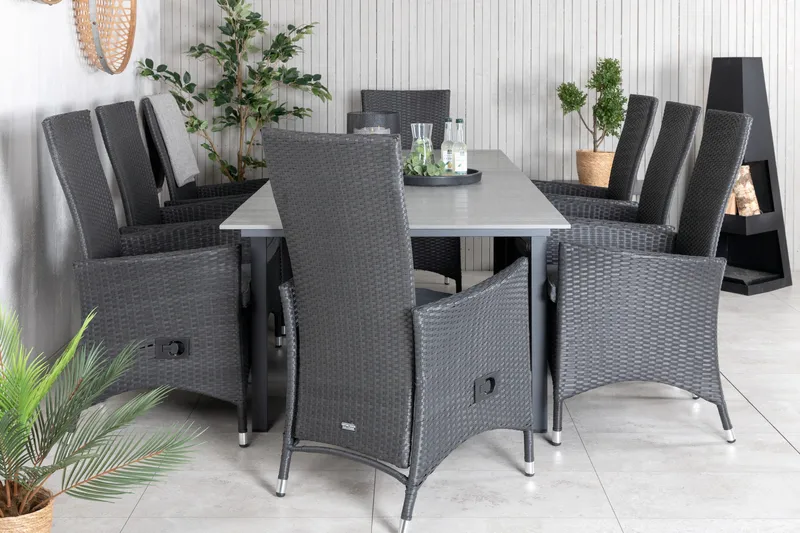 Levels Förlängningsbar Matgrupp Utomhus 160-240cm + 8 Padova Stolar - Natur - Utemöbler - Utegrupp - Matgrupper utomhus