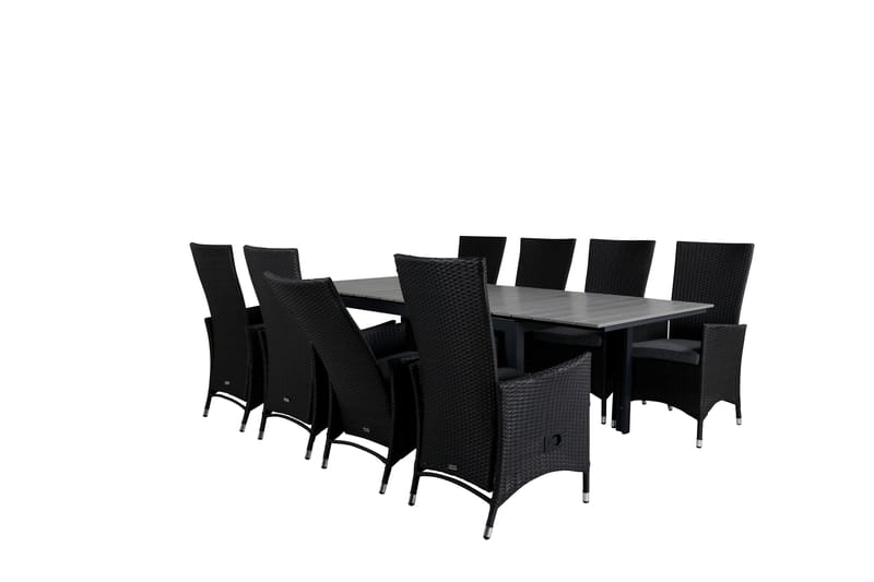 Levels Förlängningsbar Matgrupp Utomhus 160-240cm + 8 Padova Stolar - Natur - Utemöbler - Utegrupp - Matgrupper utomhus