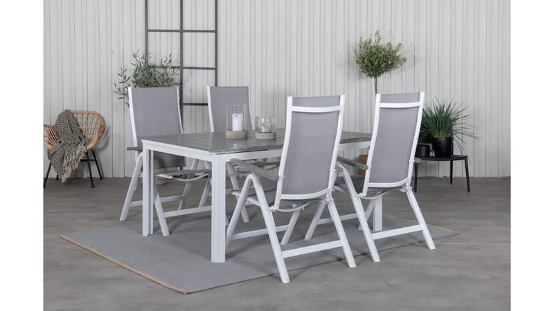 Levels Förlängningsbar Matgrupp Utomhus 160cm + 4 Albany Matstolar, Svart