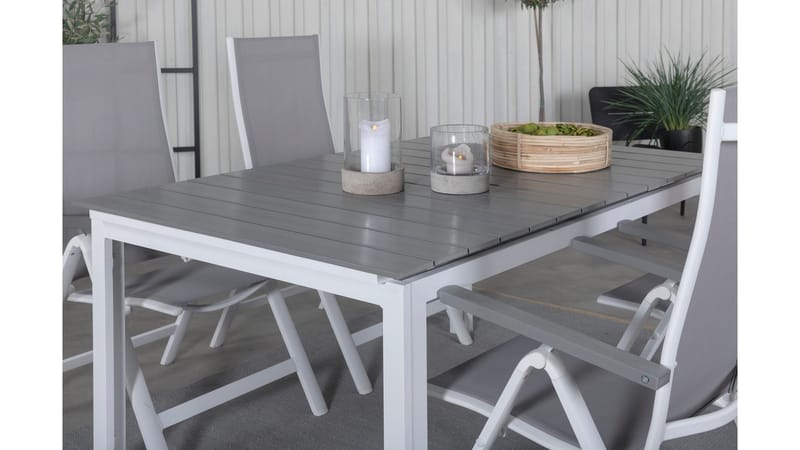 Levels Förlängningsbar Matgrupp Utomhus 160cm + 4 Albany Matstolar - Svart - Utemöbler - Utegrupp - Matgrupper utomhus